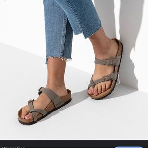 Birkenstock mayari sandals in sz 38 in stone color